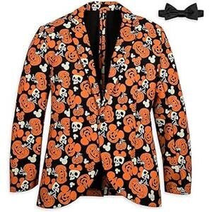 Disney Mickey Mouse Pumpkin Glow-In-The-Dark Half Suit Jacket Costume Sz Small